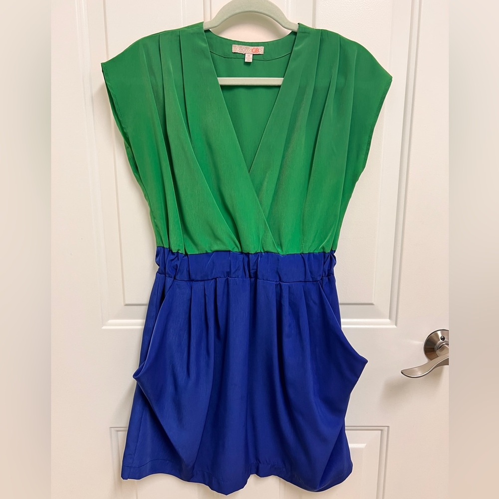 GB Green and Blue Mini Dress Size M with Pockets